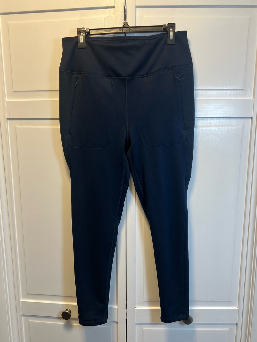 Spyder Navy High-Waist Performance Fleece Lined Leggings with Front Zip Pockets